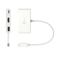Мультиадаптер USB-C 3-в-1 (хаб/HDMI/PD), білий