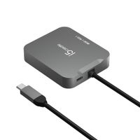 J5create
Мультиадаптер USB-C 5-в-1 (хаб/HDMI/PD/LAN), сірий