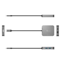 Мультиадаптер USB-C 5-в-1 (хаб/HDMI/PD/LAN), сірий
