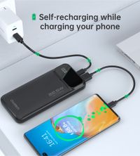 Портативний зарядний пристрій, 10000 mAh, PD 22,5 Вт, чорний