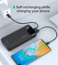 Портативний зарядний пристрій, 20000 mAh, PD 22,5 Вт, чорний