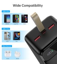 Портативний зарядний пристрій, 40000 mAh, PD 22,5 Вт, чорний
