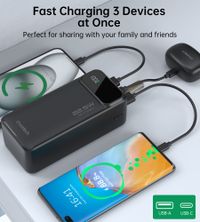 Портативний зарядний пристрій, 40000 mAh, PD 22,5 Вт, чорний