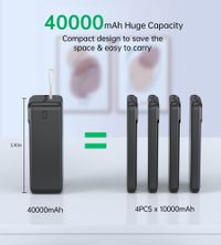 Портативний зарядний пристрій, 40000 mAh, PD 22,5 Вт, чорний