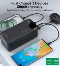 Портативний зарядний пристрій, 50000 mAh, PD 22,5 Вт, чорний