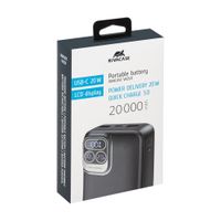 Портативний зарядний пристрій, 20000 mA, QC/PD 22,5 Вт, чорний